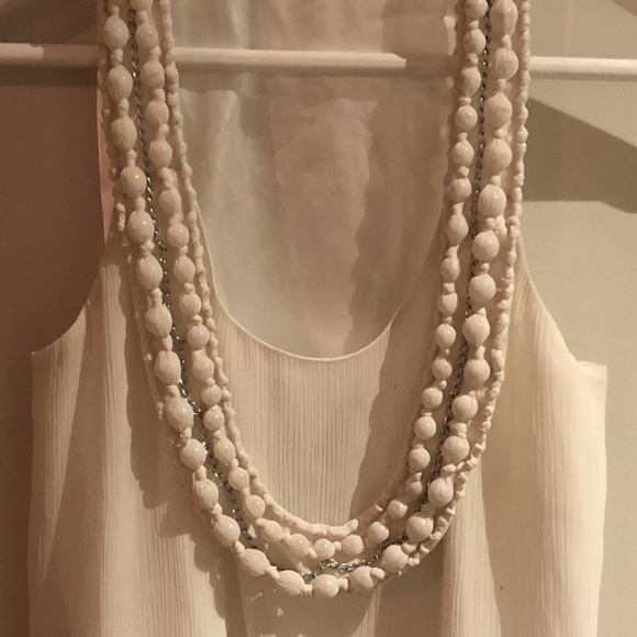 Calvin Klein White Dress Shirt Necklace  built in S - Picture 5 of 8